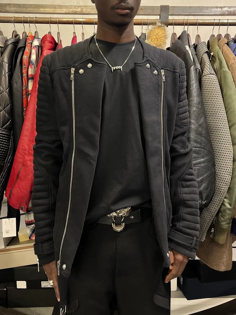 AW2015 Balmain x H&M Black Horpist Biker Sweater SSxLNAN 1