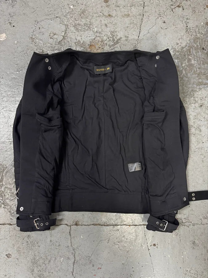 AW2015 Balmain x H&M Black Horpist Biker Sweater SSxLNAN 6