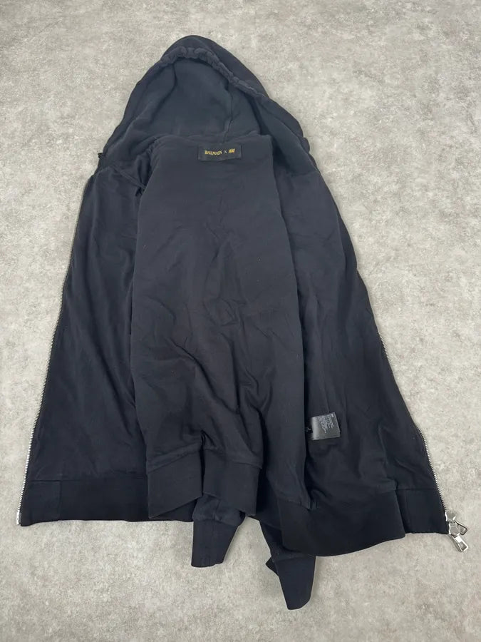 AW2015 Balmain x H&M Black Padded Zip-up Hoodie SkmNXPj 6