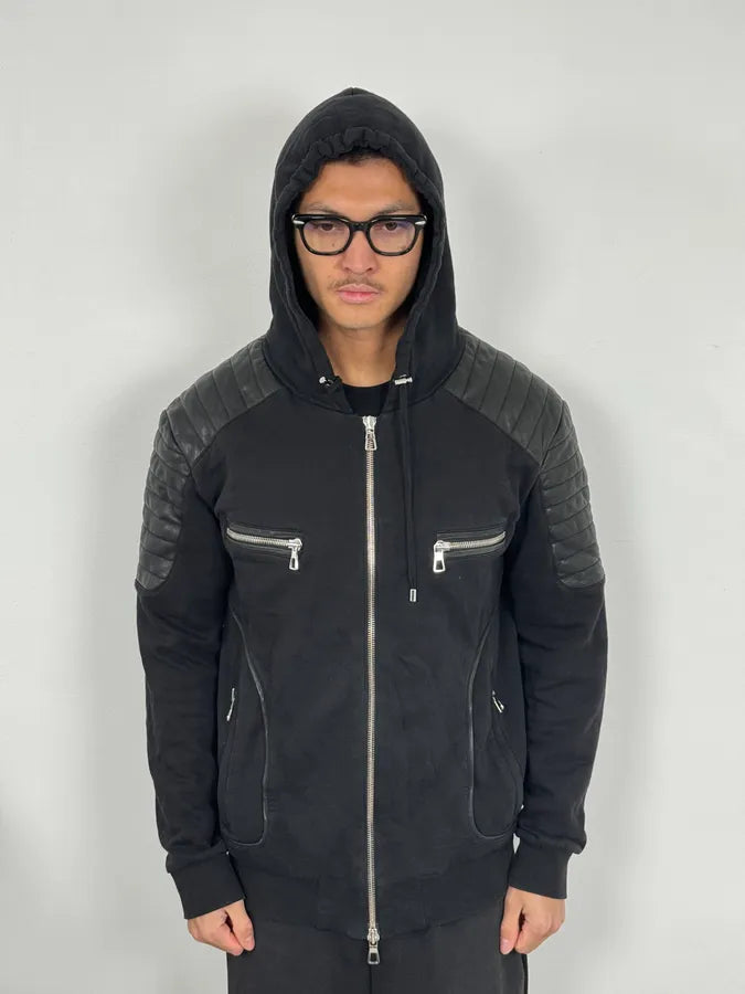 AW2015 Balmain x H&M Black Padded Zip-up Hoodie SkmNXPj 1