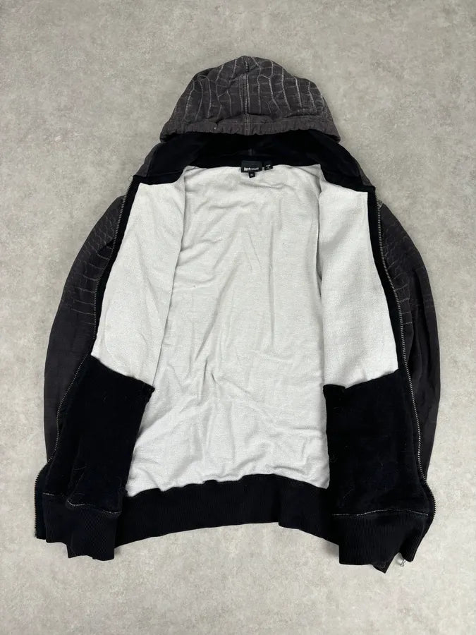 AW2015 Cavalli Grey Obscure Crocodile Effect Zip-up Hoodie jEAdvBr 6