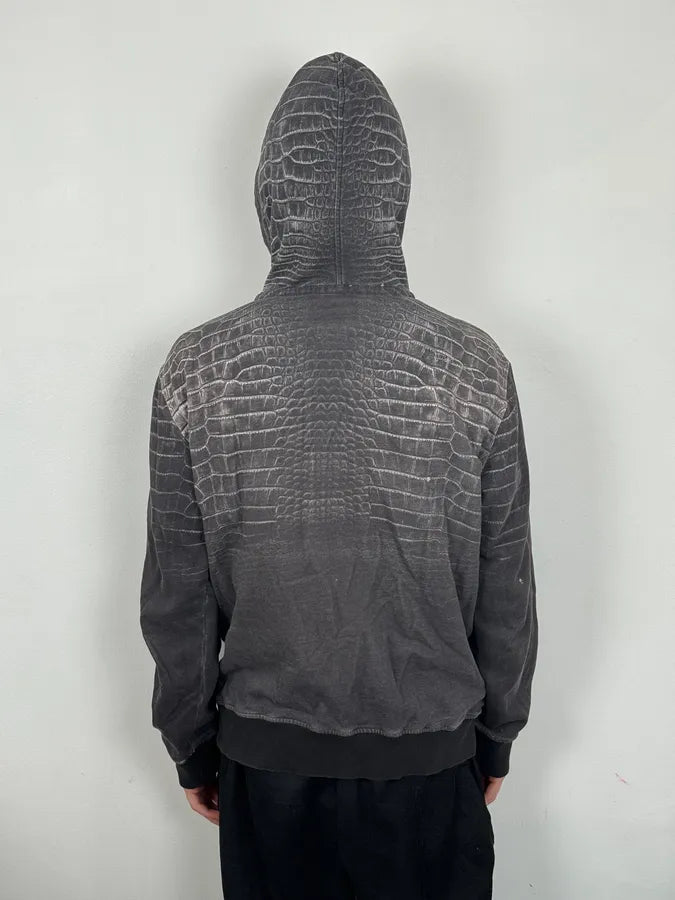 AW2015 Cavalli Grey Obscure Crocodile Effect Zip-up Hoodie jEAdvBr 2