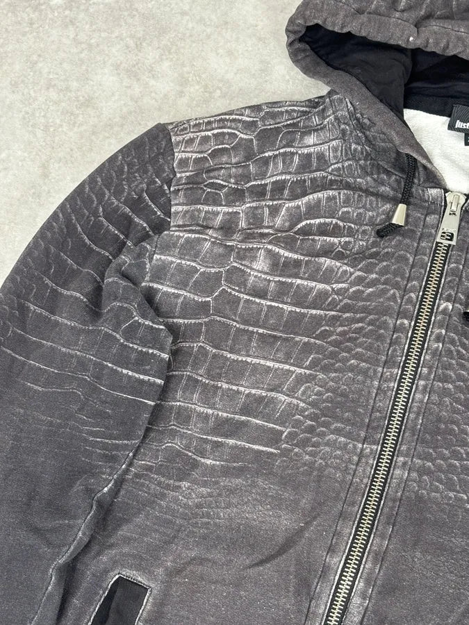 AW2015 Cavalli Grey Obscure Crocodile Effect Zip-up Hoodie jEAdvBr 7