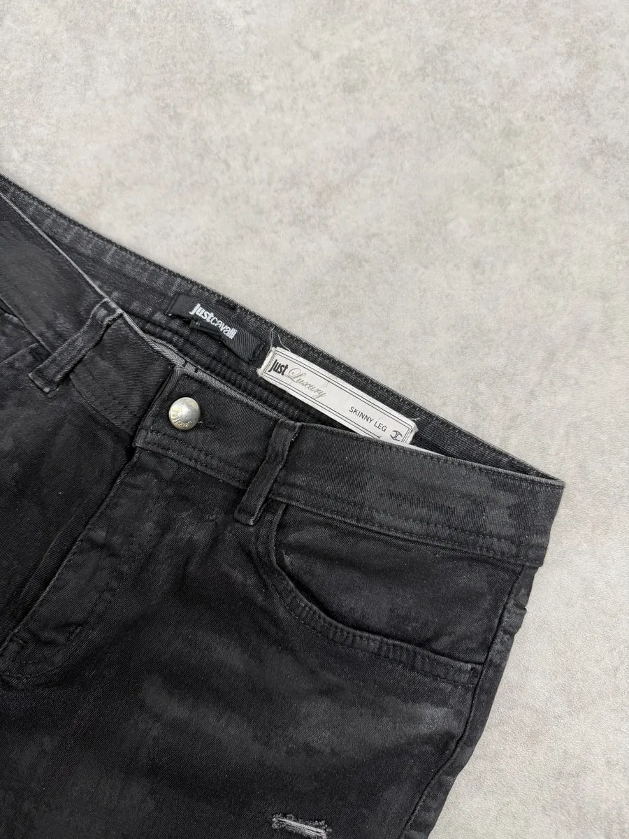 AW2015 Cavalli Black Skinny Obscure Rock Denim Jeans ynKWppG 10