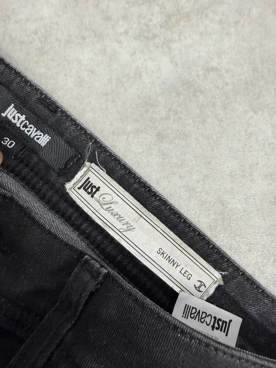 AW2015 Cavalli Black Skinny Obscure Rock Denim Jeans ynKWppG 9