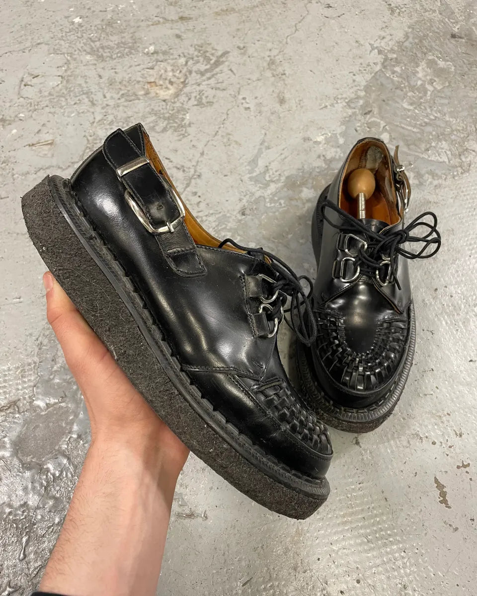 AW2015 Comme des Garçons Homme x George Cox Black Leather Buckles Loafers (42eu/us8.5) dEcpRkb 0