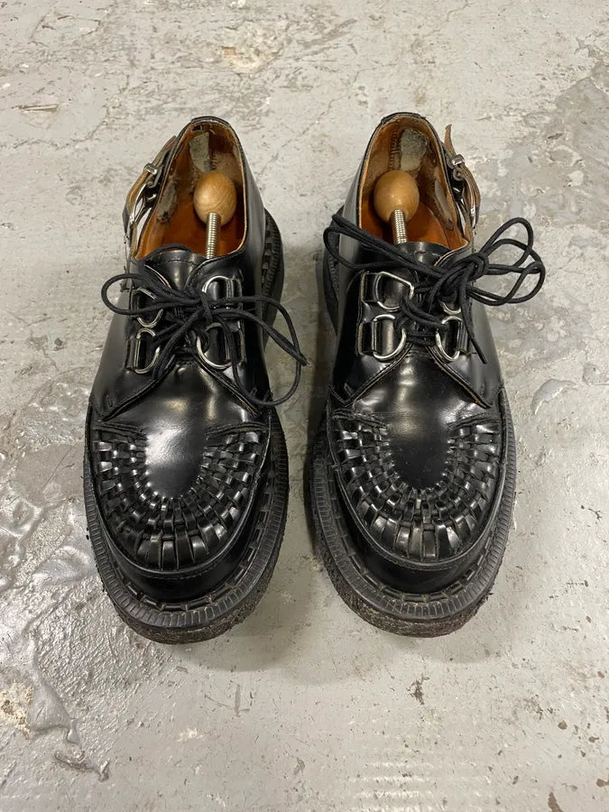 AW2015 Comme des Garçons Homme x George Cox Black Leather Buckles Loafers (42eu/us8.5) dEcpRkb 1