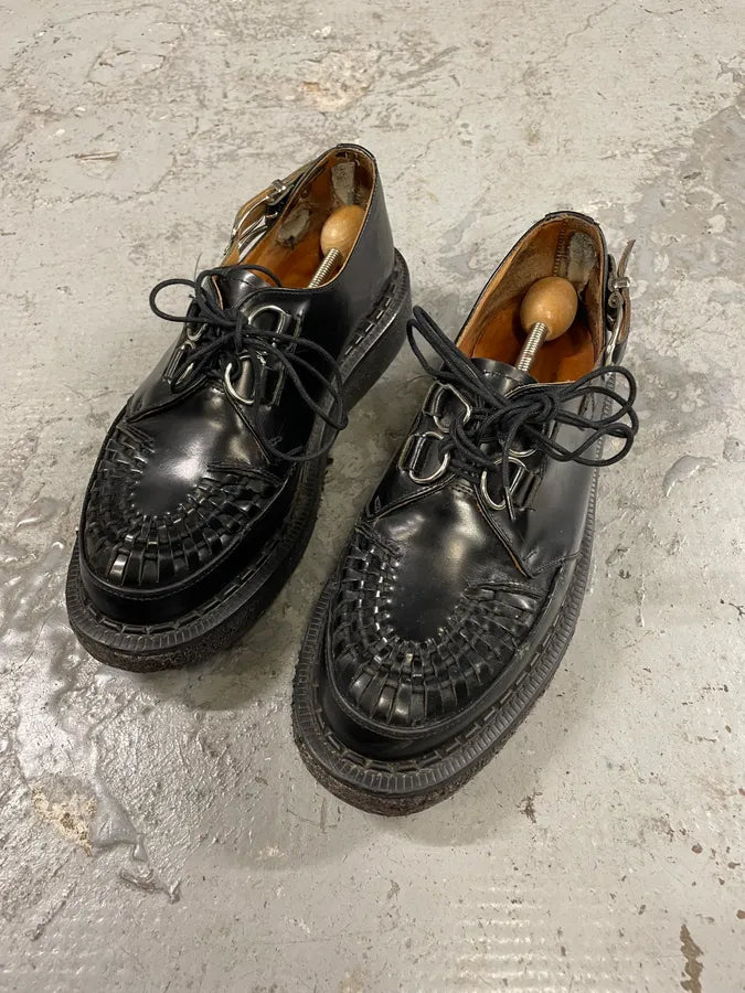 AW2015 Comme des Garçons Homme x George Cox Black Leather Buckles Loafers (42eu/us8.5) dEcpRkb 2