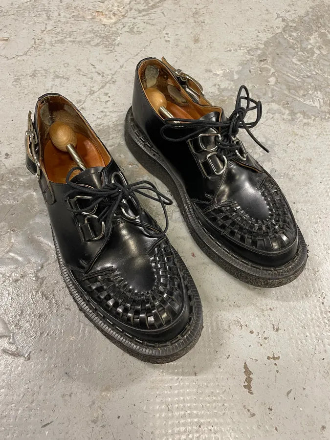 AW2015 Comme des Garçons Homme x George Cox Black Leather Buckles Loafers (42eu/us8.5) dEcpRkb 3