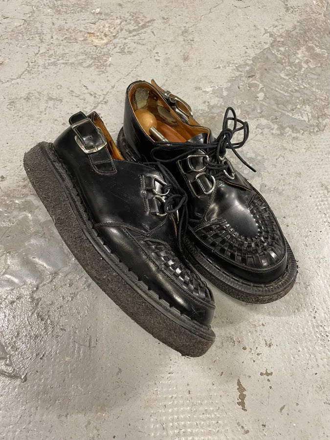 AW2015 Comme des Garçons Homme x George Cox Black Leather Buckles Loafers (42eu/us8.5) dEcpRkb 4