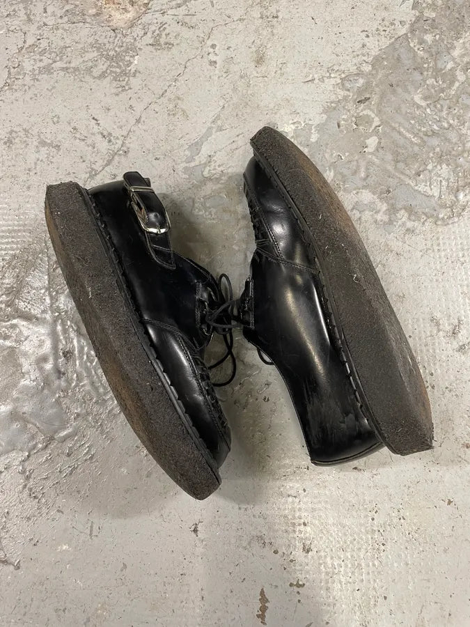 AW2015 Comme des Garçons Homme x George Cox Black Leather Buckles Loafers (42eu/us8.5) dEcpRkb 5