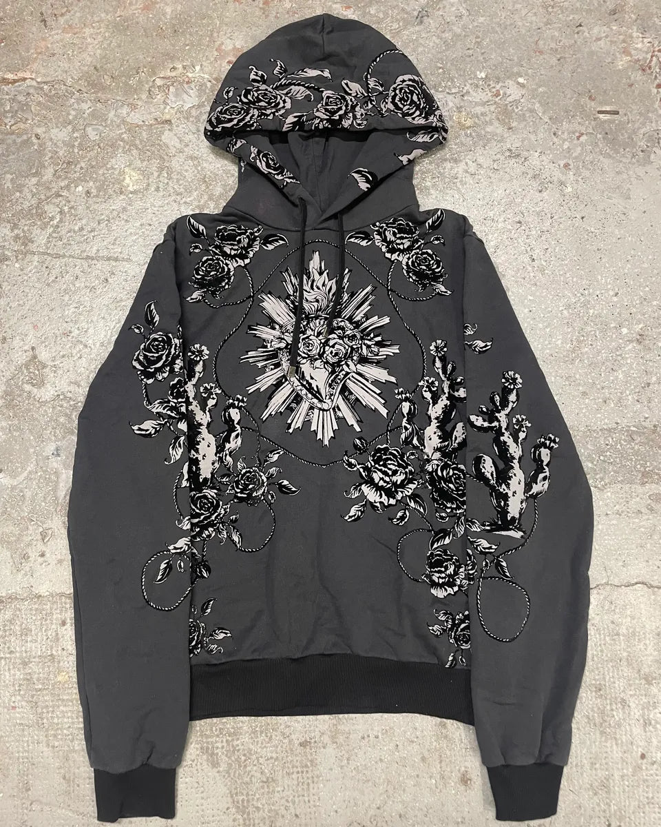 AW2015 Dolce & Gabbana Flowers Distinct Grey Hoodie (S/M) BVypdrd 0