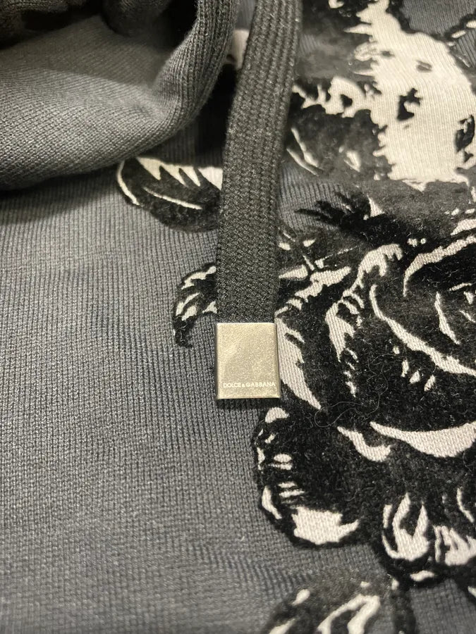 AW2015 Dolce & Gabbana Flowers Distinct Grey Hoodie (S/M) BVypdrd 9