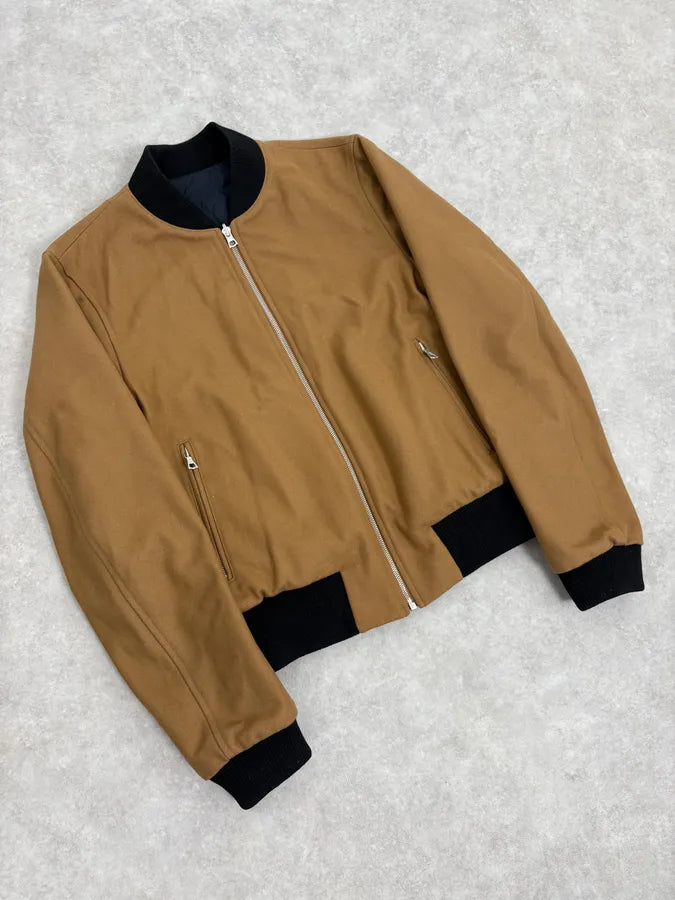 AW2015 Dries Van Noten Reversible Beige & Navy Bomber Jacket TdVsCJD 7