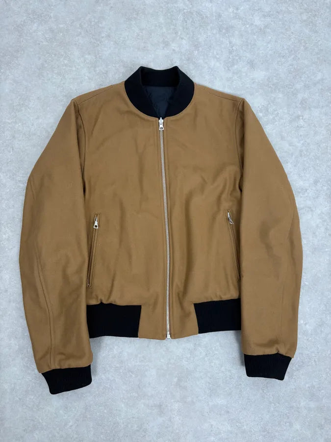 AW2015 Dries Van Noten Reversible Beige & Navy Bomber Jacket TdVsCJD 1