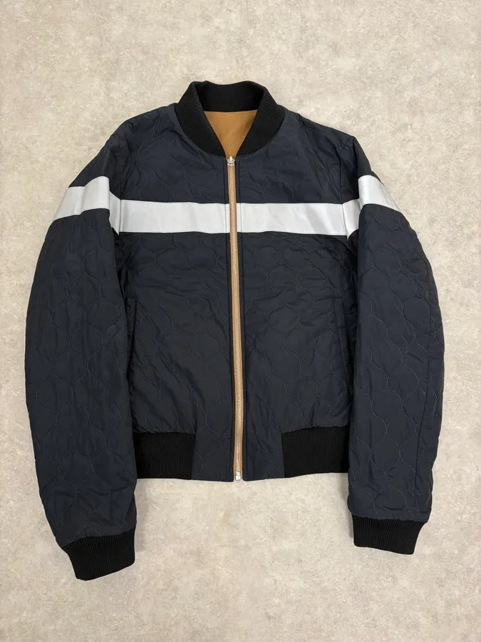 AW2015 Dries Van Noten Reversible Beige & Navy Bomber Jacket TdVsCJD 0