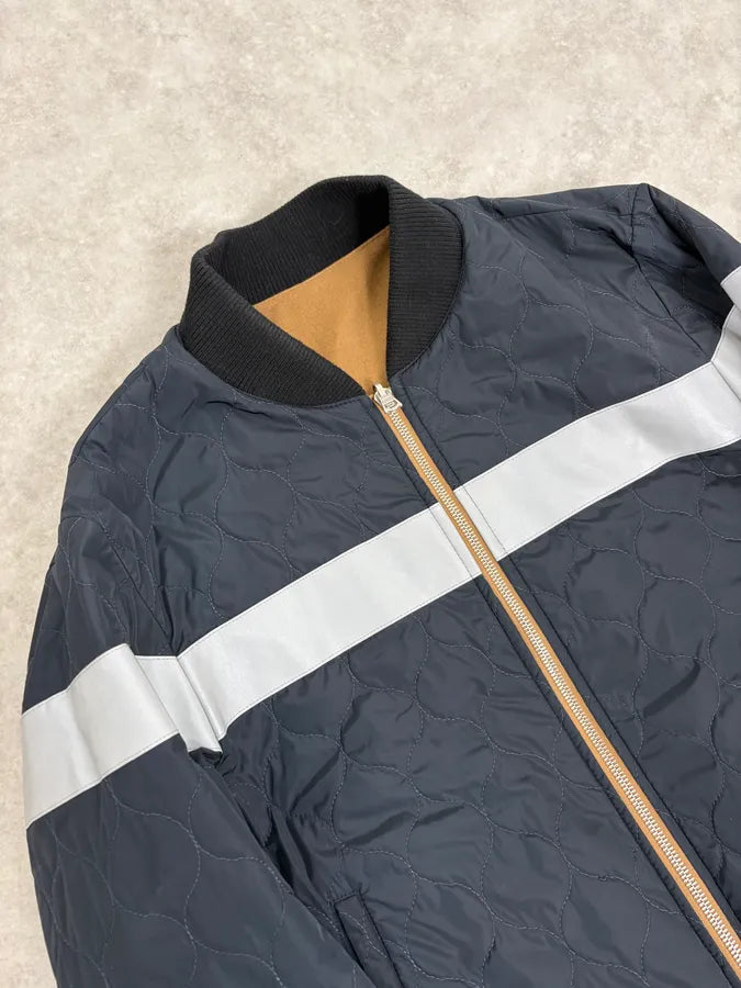 AW2015 Dries Van Noten Reversible Beige & Navy Bomber Jacket TdVsCJD 12