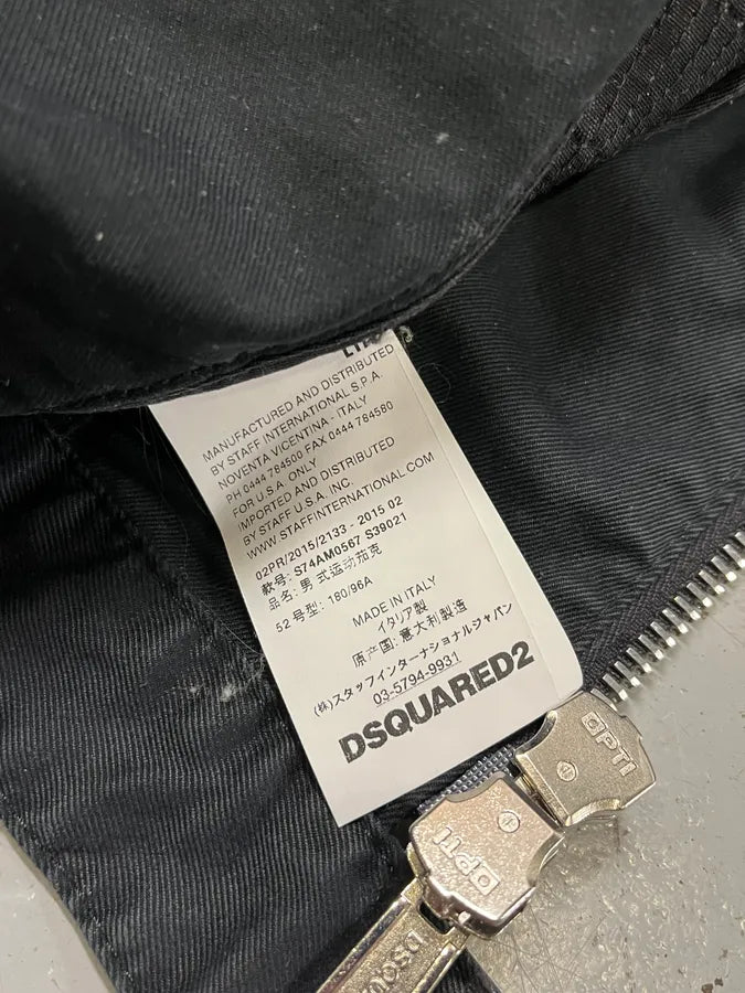 AW2015 Dsquared2 Biker Waxed Black Jacket sPTbKQG 10