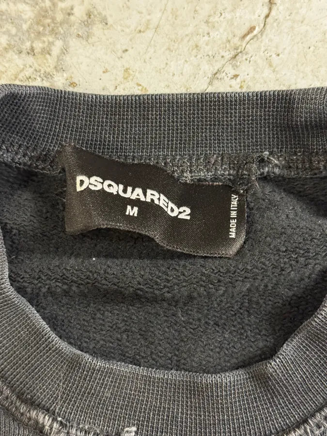 AW2015 Dsquared2 Black Gun Moto Crewneck Sweater KZMBVmo 6