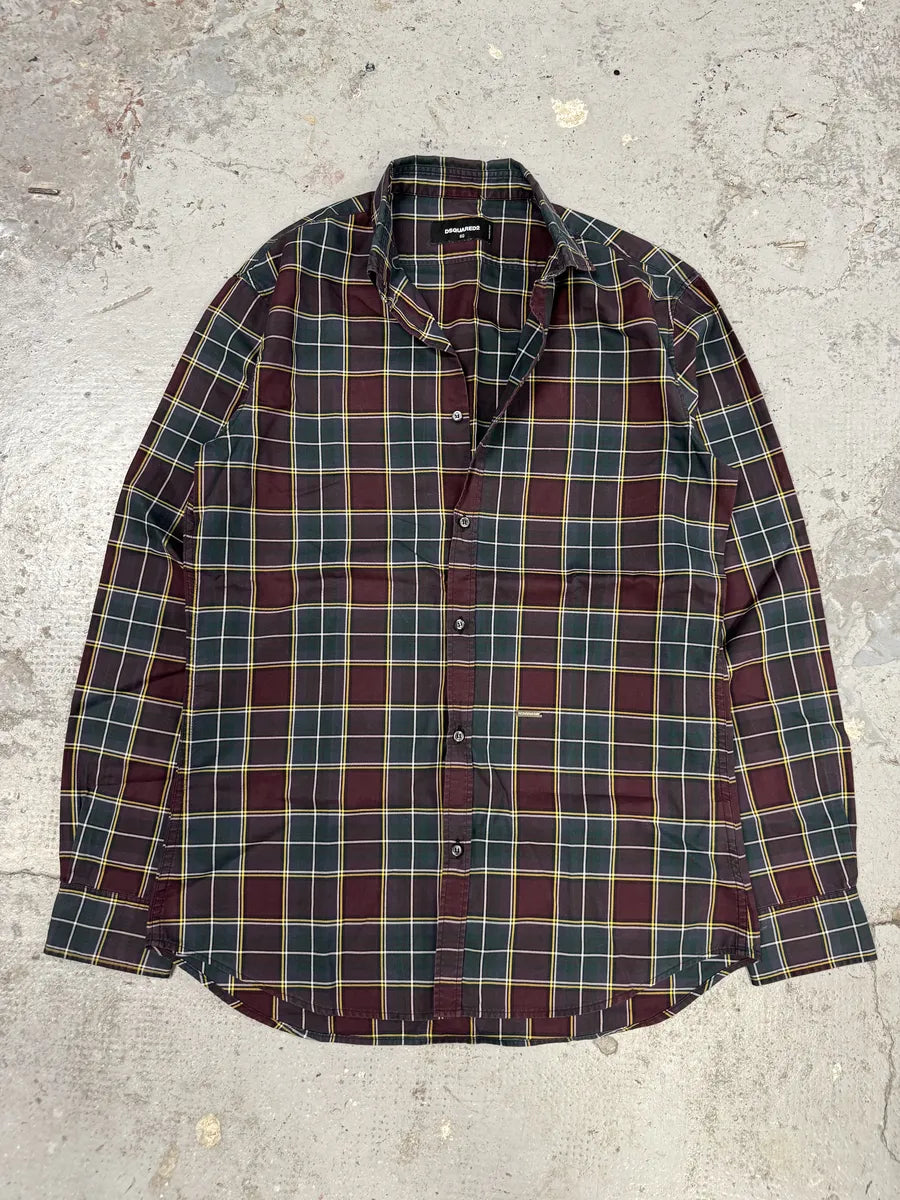 AW2015 Dsquared2 Green & Red Checked Shirt ImiwPOA 0