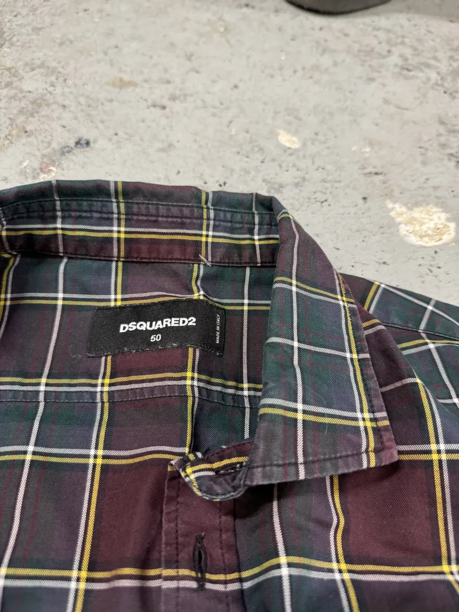 AW2015 Dsquared2 Green & Red Checked Shirt ImiwPOA 8