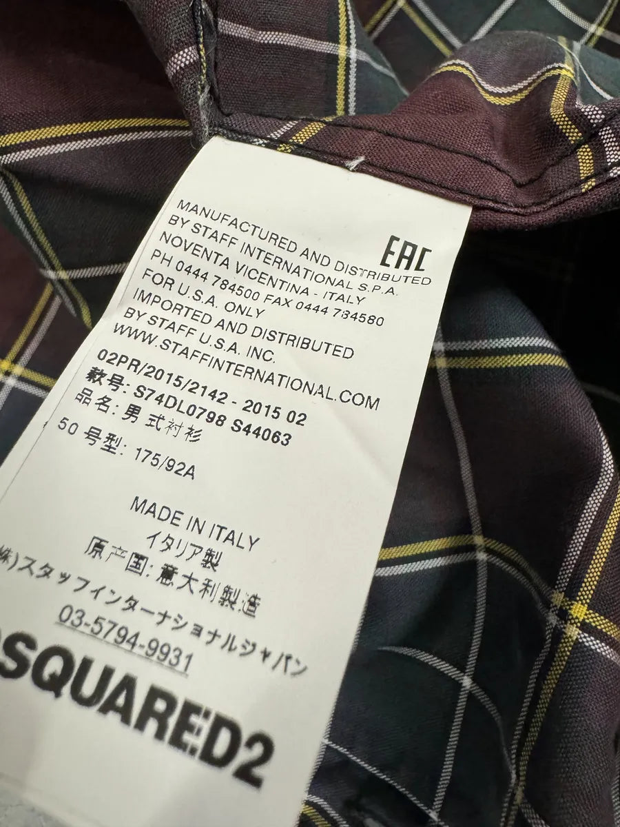 AW2015 Dsquared2 Green & Red Checked Shirt ImiwPOA 9