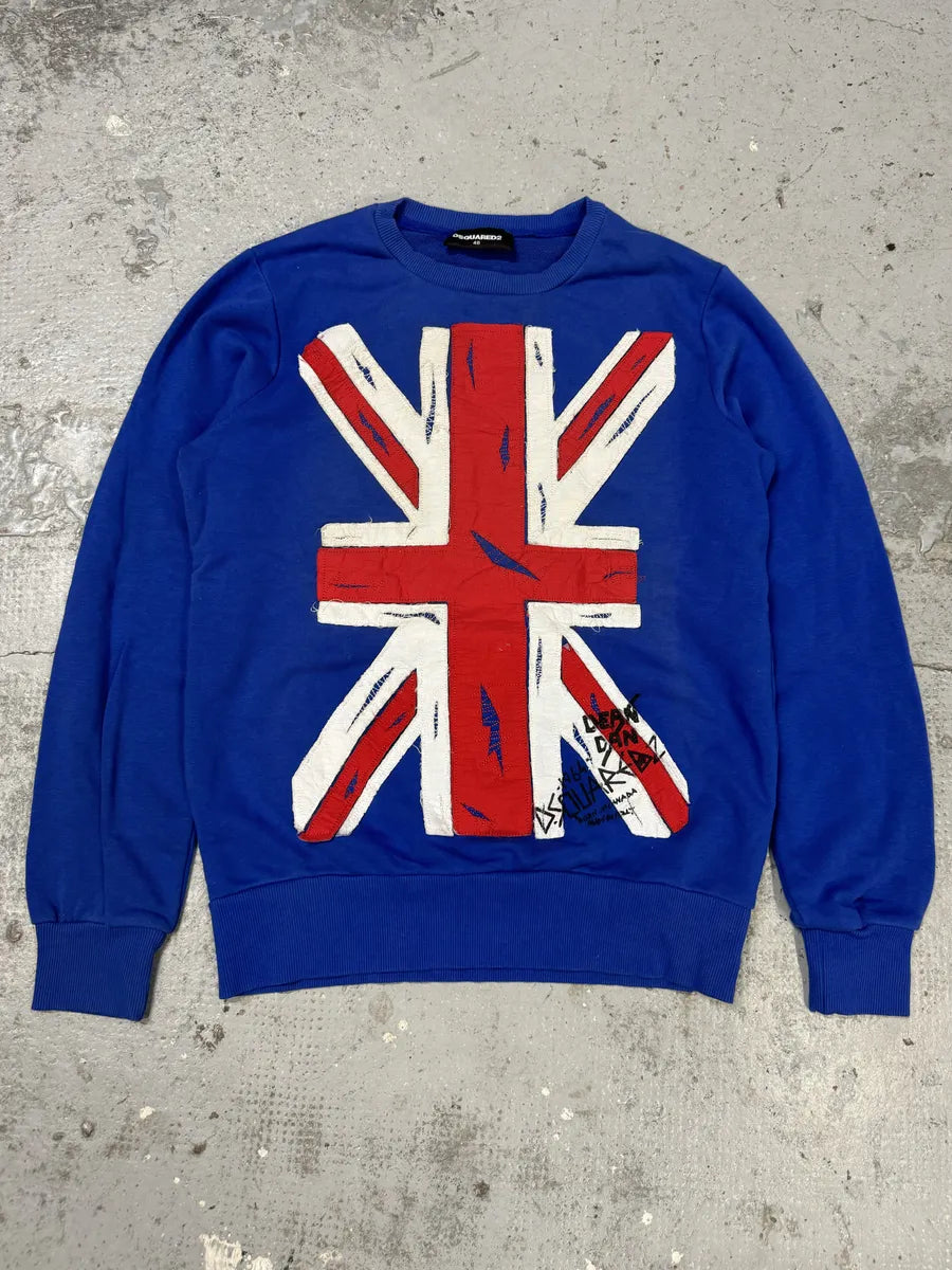 AW2015 Dsquared2 UK Flag Blue Sweater BqpflNa 0