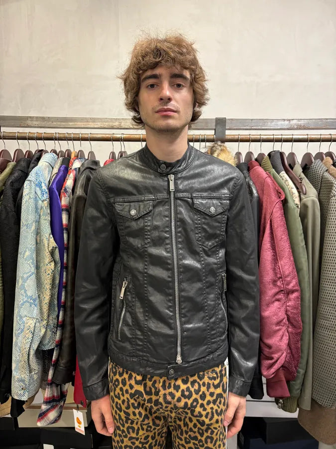 AW2015 Dsquared2 Waxed Black Trucker Jacket AxgPcNH 1