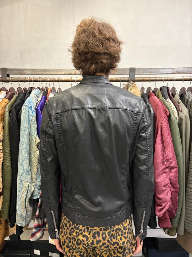 AW2015 Dsquared2 Waxed Black Trucker Jacket AxgPcNH 2