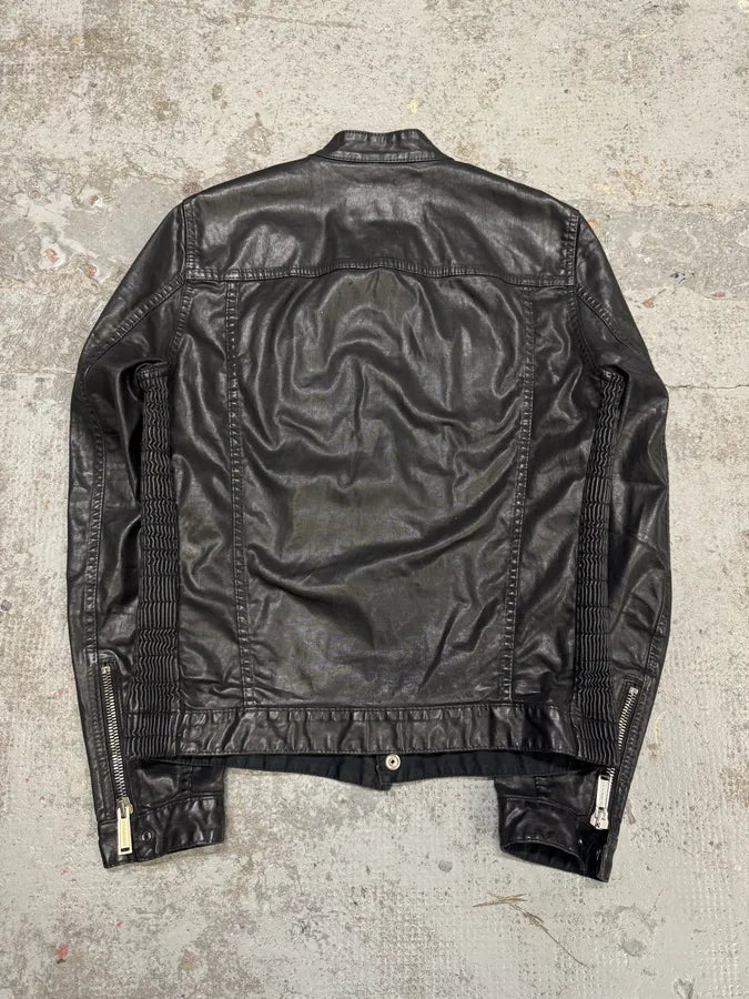 AW2015 Dsquared2 Waxed Black Trucker Jacket AxgPcNH 4