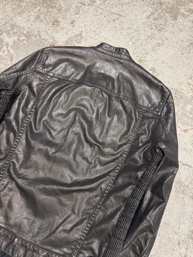 AW2015 Dsquared2 Waxed Black Trucker Jacket AxgPcNH 5