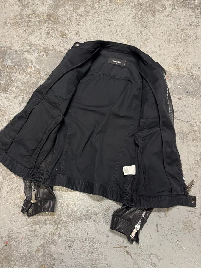 AW2015 Dsquared2 Waxed Black Trucker Jacket AxgPcNH 7