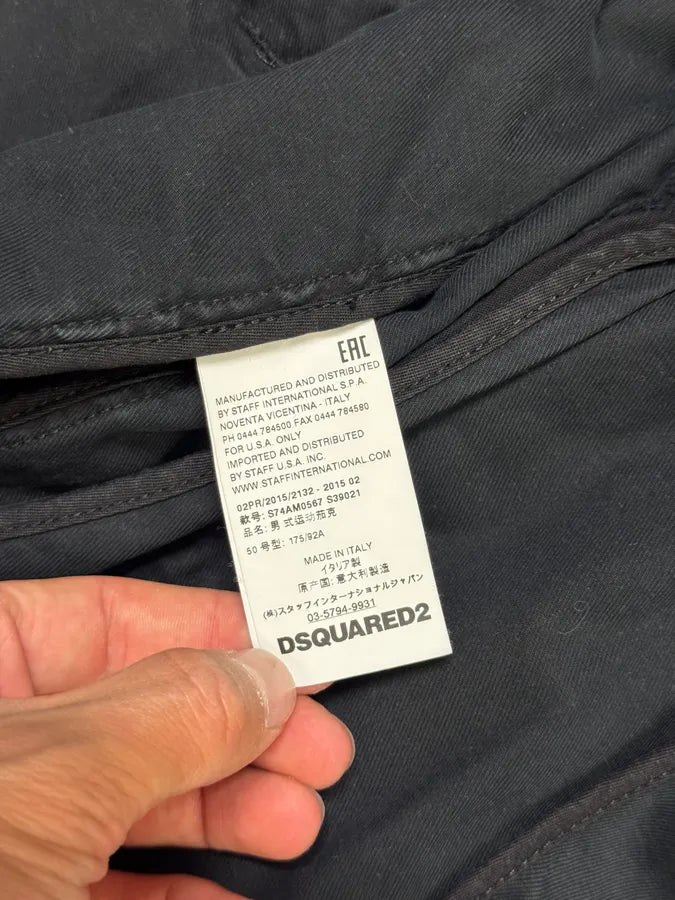 AW2015 Dsquared2 Waxed Black Trucker Jacket AxgPcNH 8