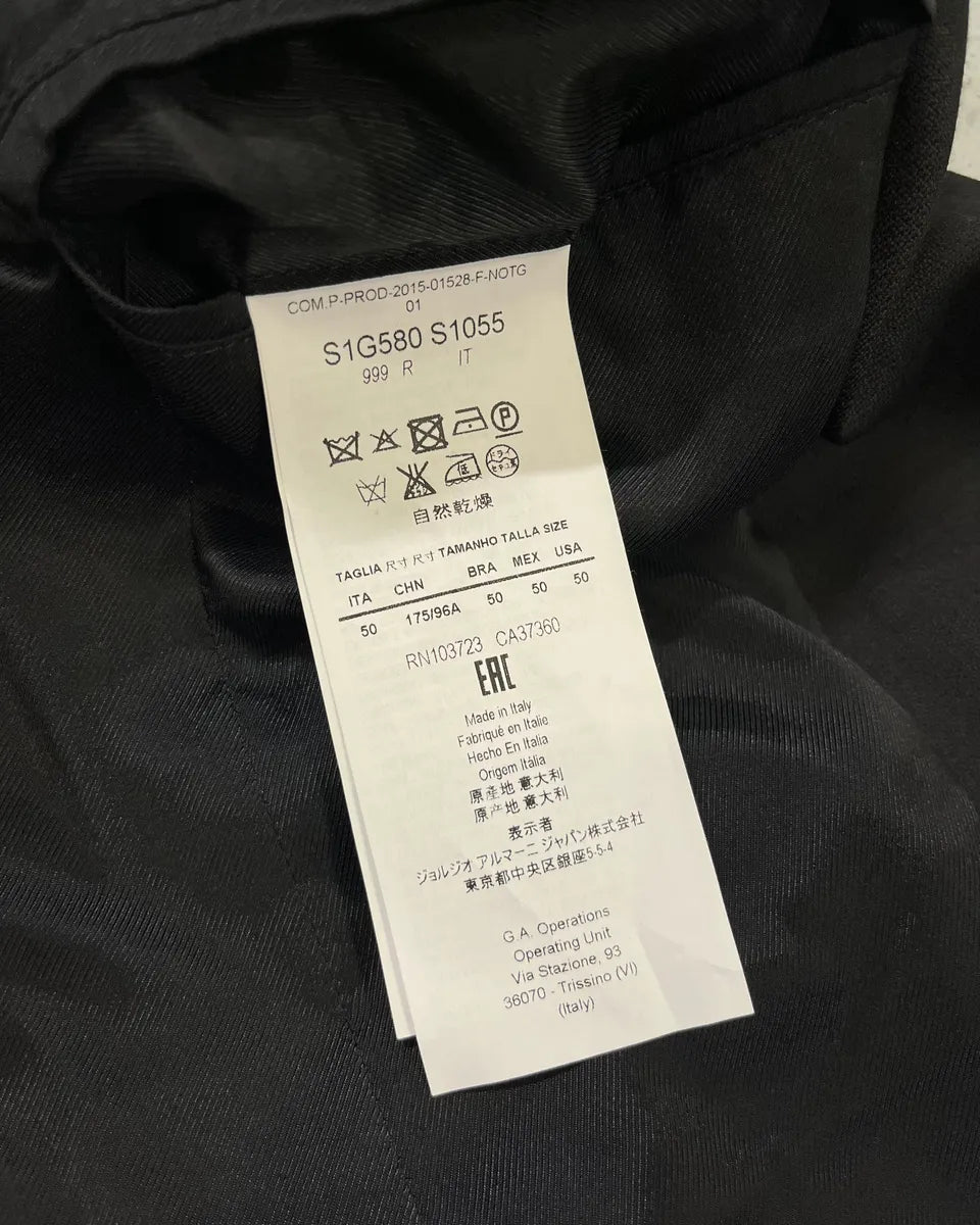 AW2015 Emporio Armani Black Full Zip Blazer Jacket xLfxjto 11