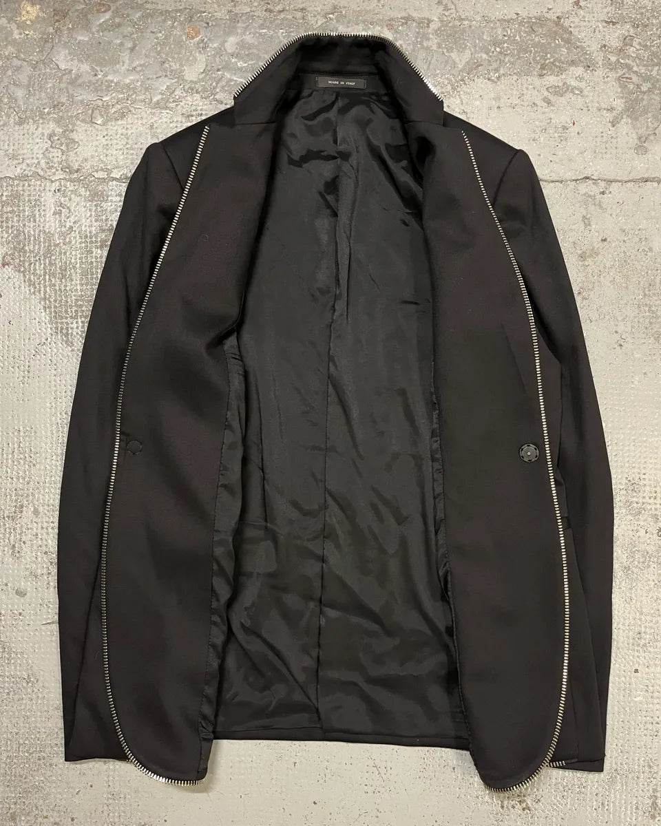 AW2015 Emporio Armani Black Full Zip Blazer Jacket xLfxjto 8