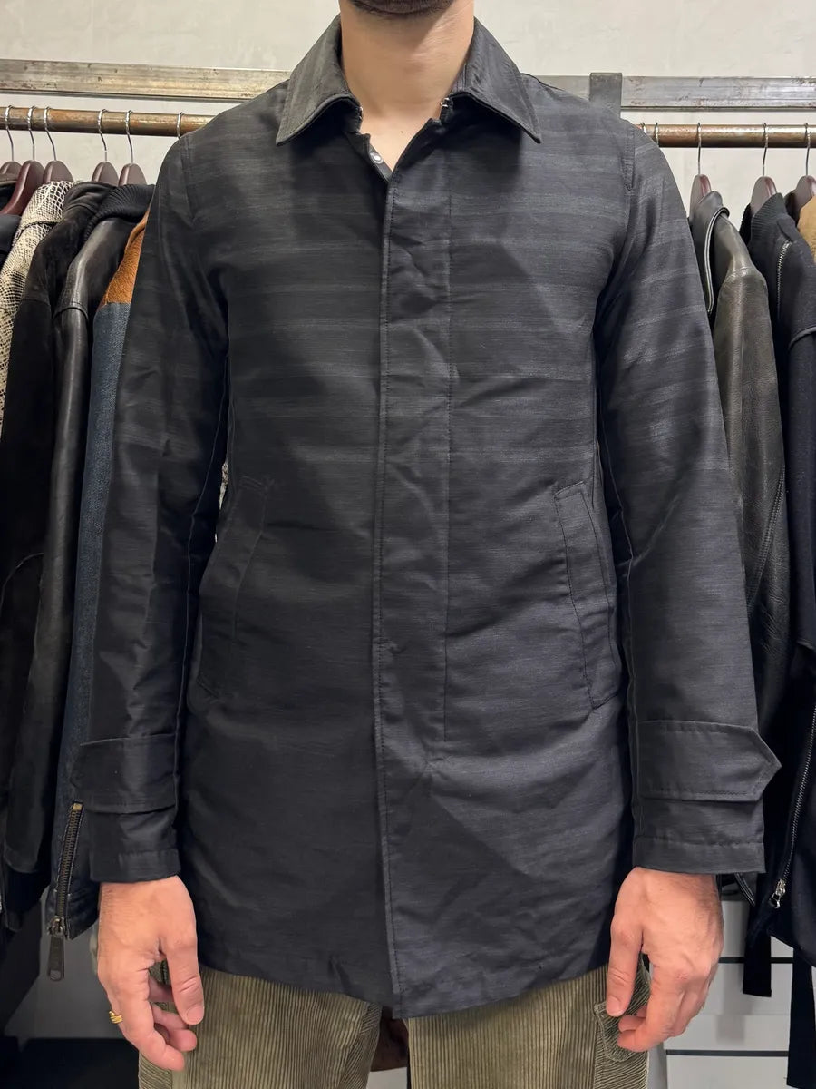 AW2015 Emporio Armani Black Long Obscure Coach Jacket PLwOWGi 1