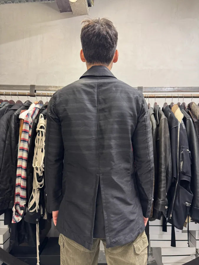 AW2015 Emporio Armani Black Long Obscure Coach Jacket PLwOWGi 2