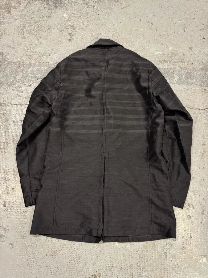 AW2015 Emporio Armani Black Long Obscure Coach Jacket PLwOWGi 3