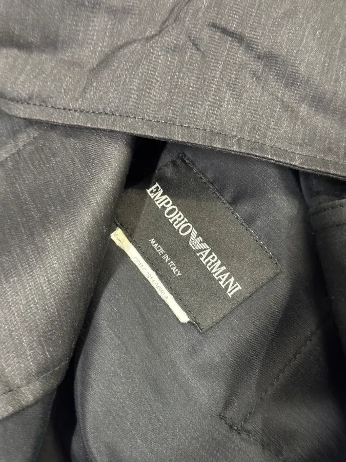 AW2015 Emporio Armani Black Long Obscure Coach Jacket PLwOWGi 6