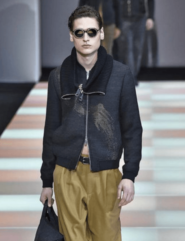 AW2015 Emporio Armani Black Wool Aura Bomber Jacket rbWtIMZ 1