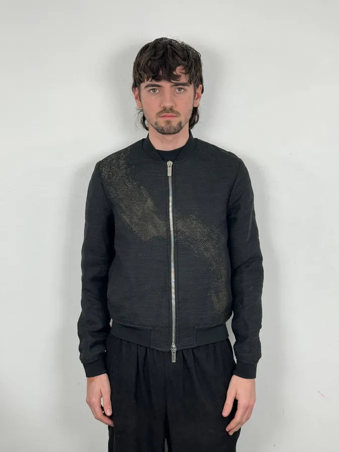 AW2015 Emporio Armani Black Wool Aura Bomber Jacket rbWtIMZ 3