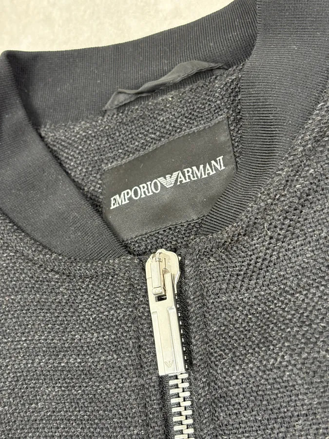 AW2015 Emporio Armani Black Wool Aura Bomber Jacket rbWtIMZ 6