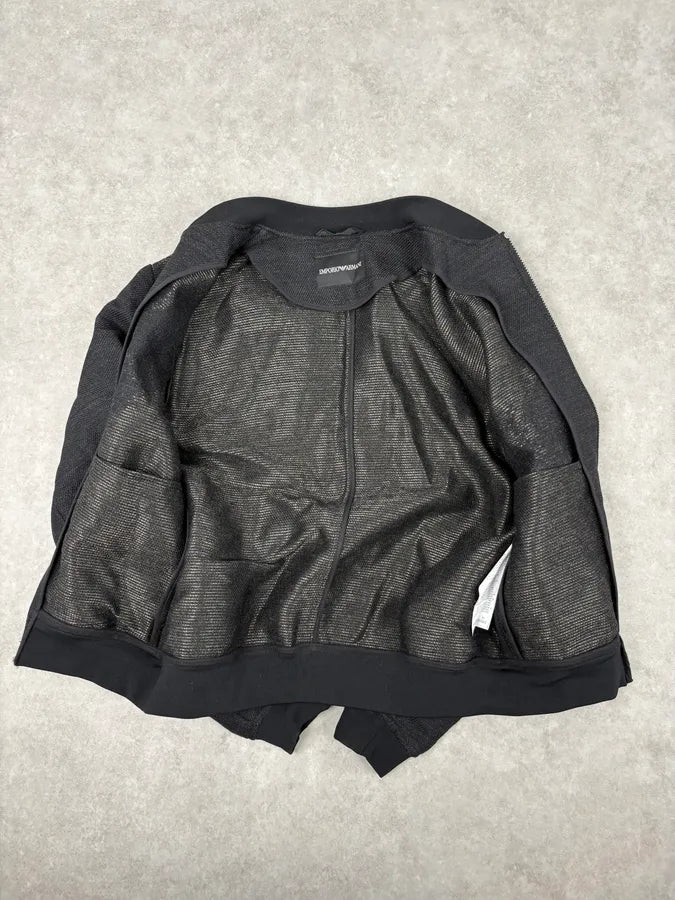 AW2015 Emporio Armani Black Wool Aura Bomber Jacket rbWtIMZ 8