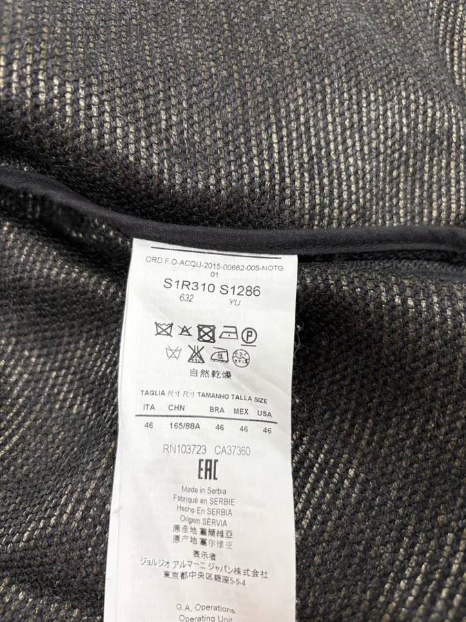 AW2015 Emporio Armani Black Wool Aura Bomber Jacket rbWtIMZ 9