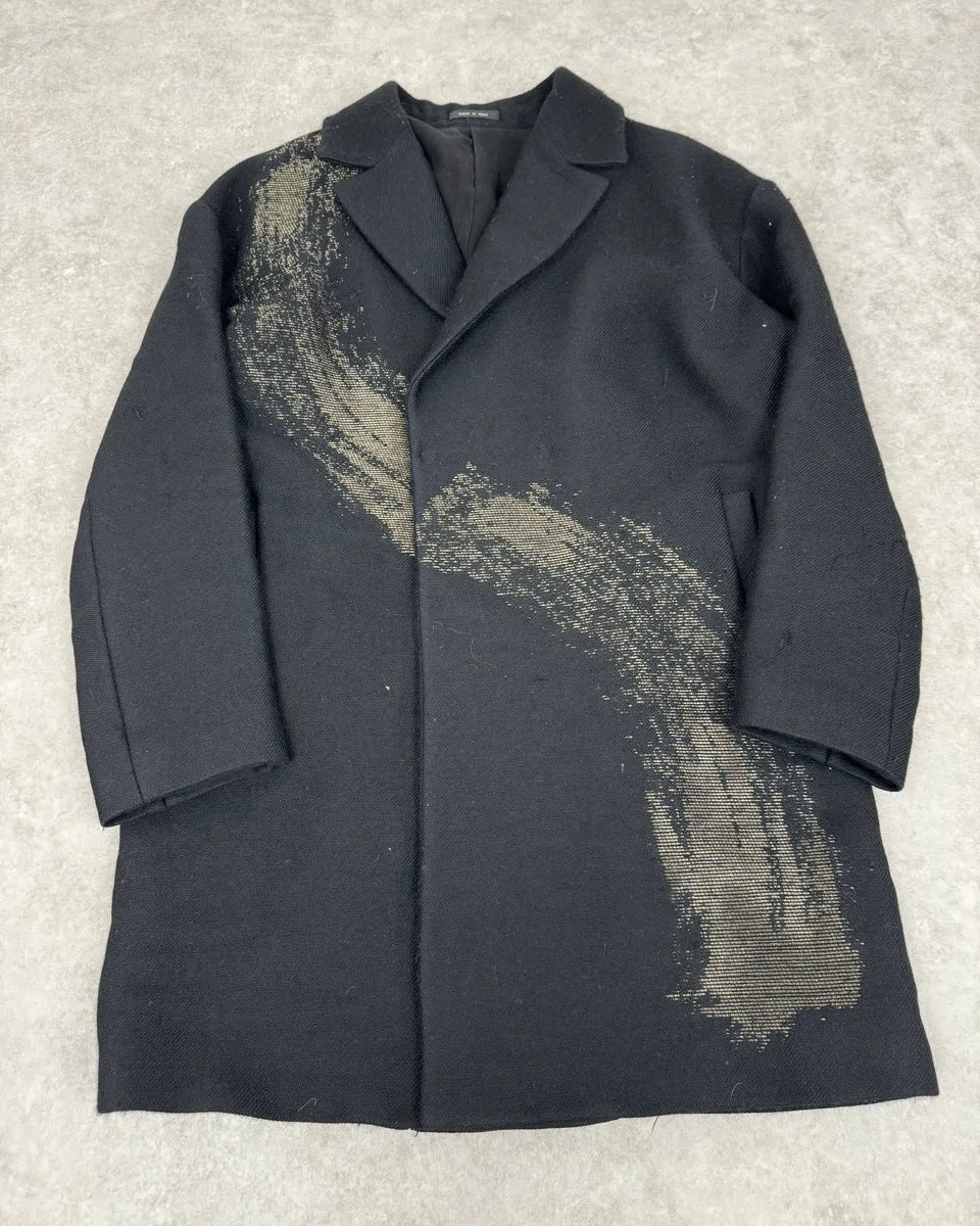 AW2015 Emporio Armani Black Wool Aura Long Trench Jacket qvxwRGs 0