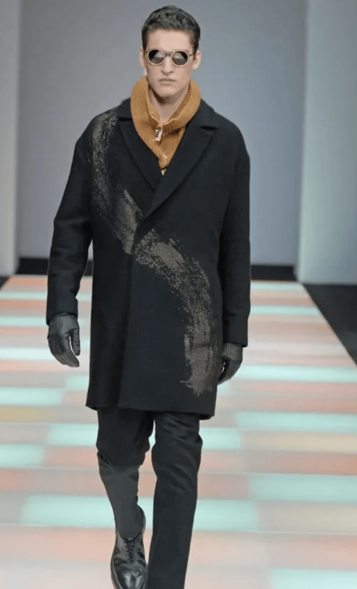 AW2015 Emporio Armani Black Wool Aura Long Trench Jacket qvxwRGs 1