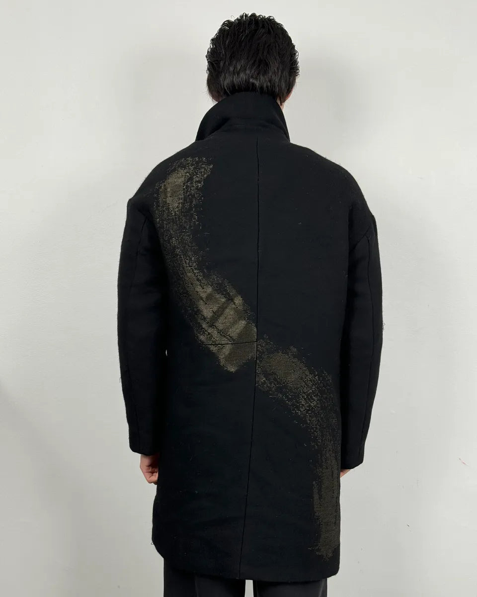 AW2015 Emporio Armani Black Wool Aura Long Trench Jacket qvxwRGs 3