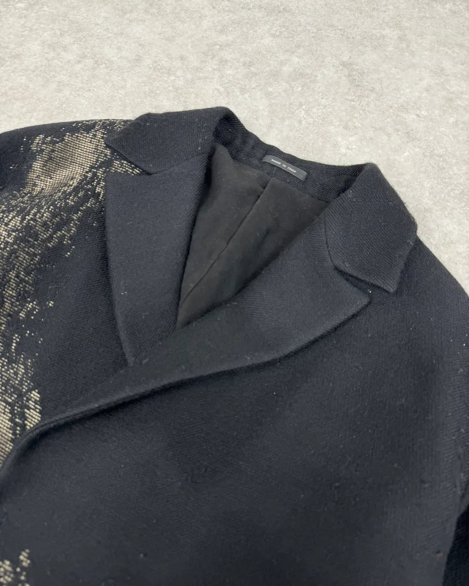 AW2015 Emporio Armani Black Wool Aura Long Trench Jacket qvxwRGs 5