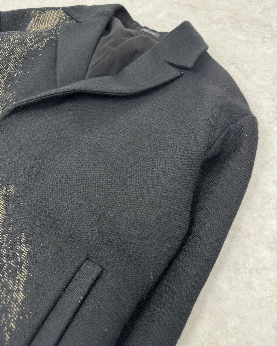 AW2015 Emporio Armani Black Wool Aura Long Trench Jacket qvxwRGs 6