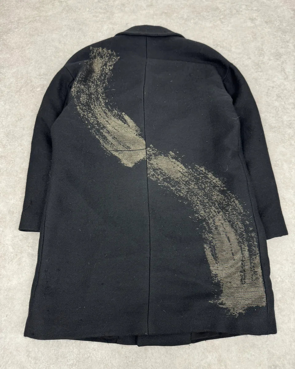 AW2015 Emporio Armani Black Wool Aura Long Trench Jacket qvxwRGs 8